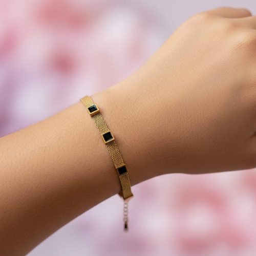 Onyx Luxe Mesh Bracelet