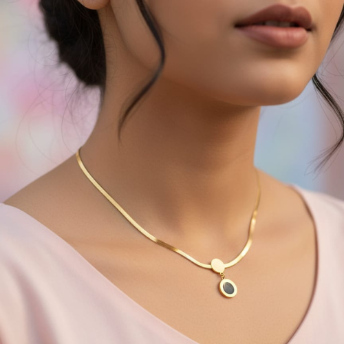 Roma Noir Medallion Necklace