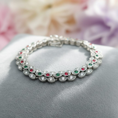 Eterna Floral Ruby & Emerald Bracelet