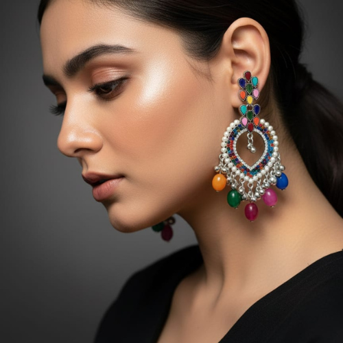 Noir Elegance Hoop Earrings