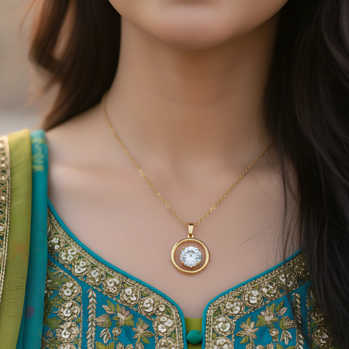 Elegant Solitaire Crystal Pendant Necklace