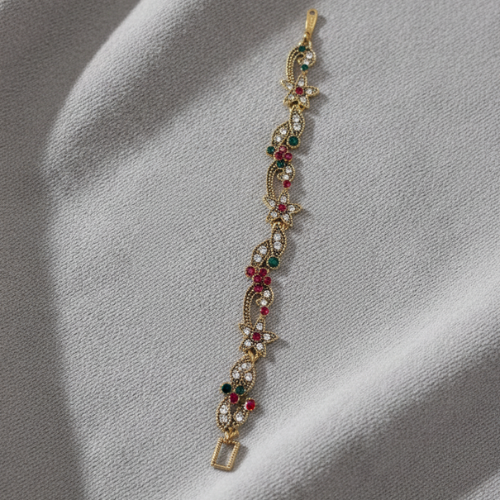 Heirloom Floral & Vine Kundan Link Bracelet