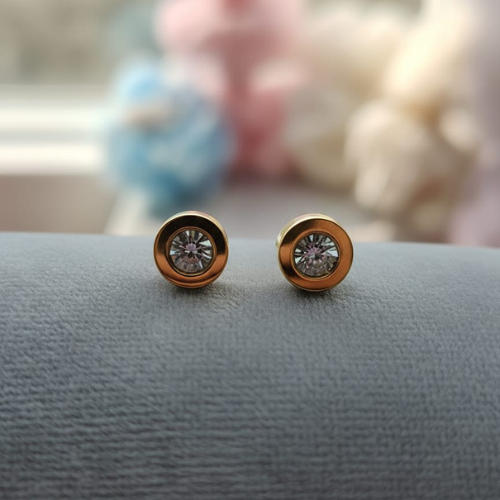 Classic Bezel-Set Stud Earrings