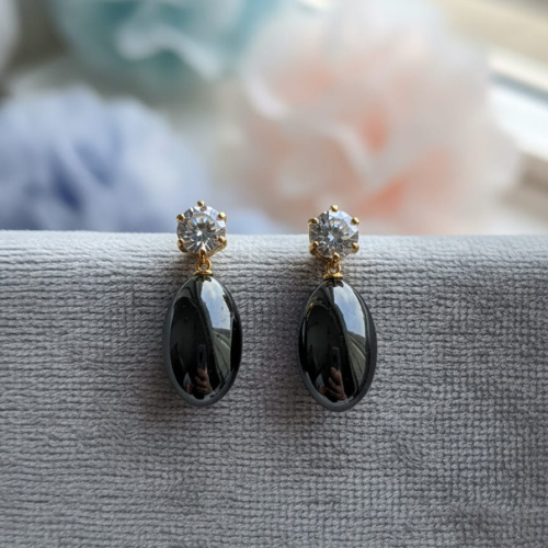 Elegant Crystal Gemstone Drop Earrings