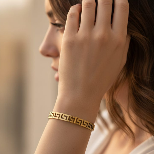 Aurum Greek Key Bangle