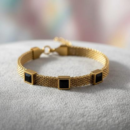 Onyx Luxe Mesh Bracelet