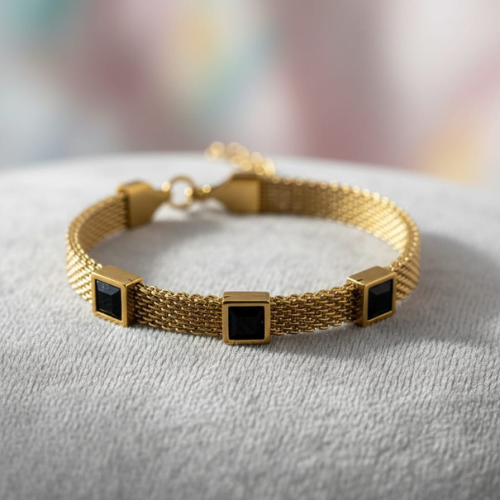 Onyx Luxe Mesh Bracelet
