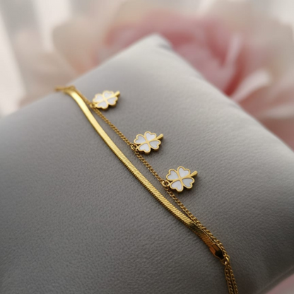 Clover Charm Duo Bracelet