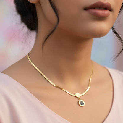 Roma Noir Medallion Necklace