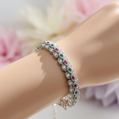 Eterna Floral Ruby & Emerald Bracelet