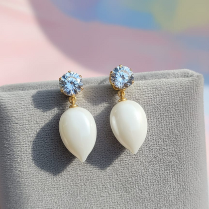 Elegant Crystal Gemstone Drop Earrings