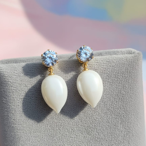 Elegant Crystal Gemstone Drop Earrings