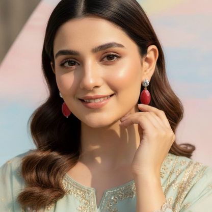 Elegant Crystal Gemstone Drop Earrings