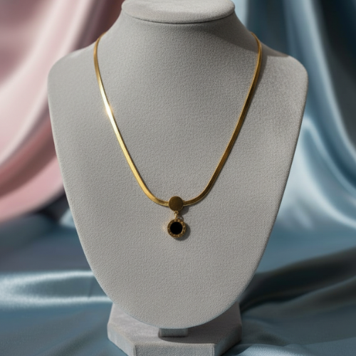 Roma Noir Medallion Necklace
