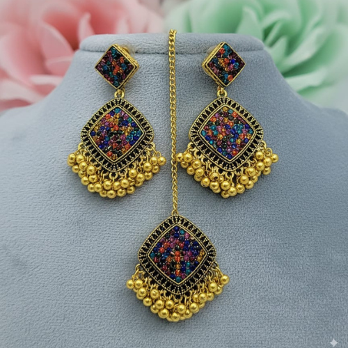 Royal Multicolor Jhumar & Earrings Set