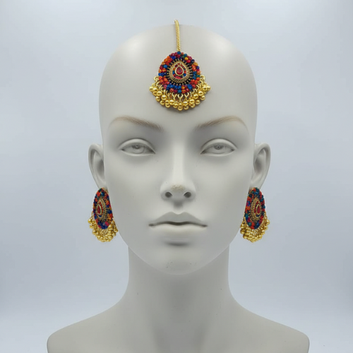 Vibrant Multi-Color Jhumar and Earrings Set