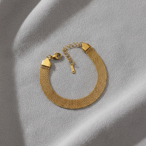 Modern Mesh Gold Bracelet