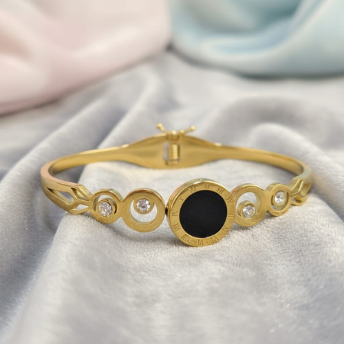Black Stone Roman Bangle